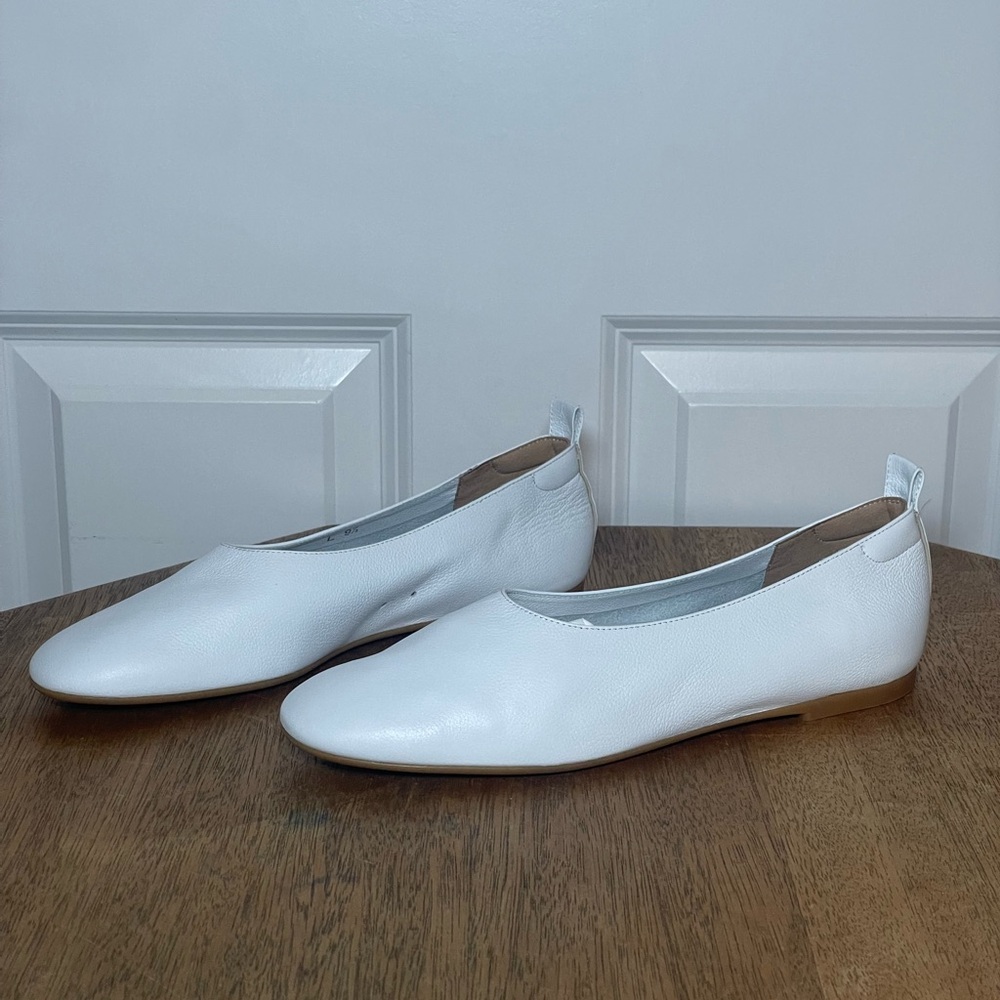 Everlane White Leather Ballet Flats